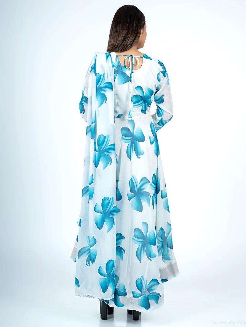 women floral print anarkali kurta and dupatta set - 21983257 -  Standard Image - 3