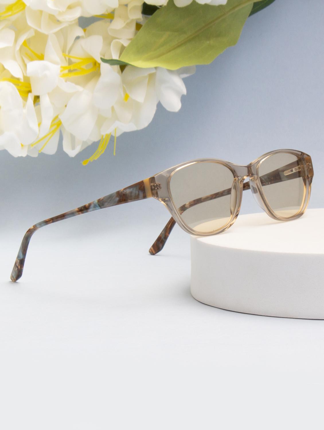 ted smith women brown cat eye premium acetate sunglasses with polarised lens - 21983292 -  Zoom Image - 0