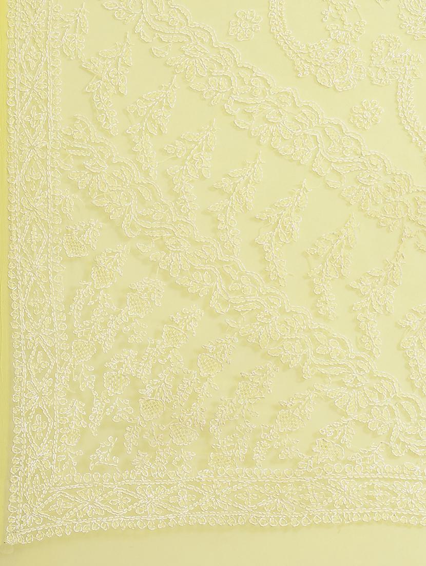 women solid with work chikankari saree with blouse - 21983321 - Standard Image - 3