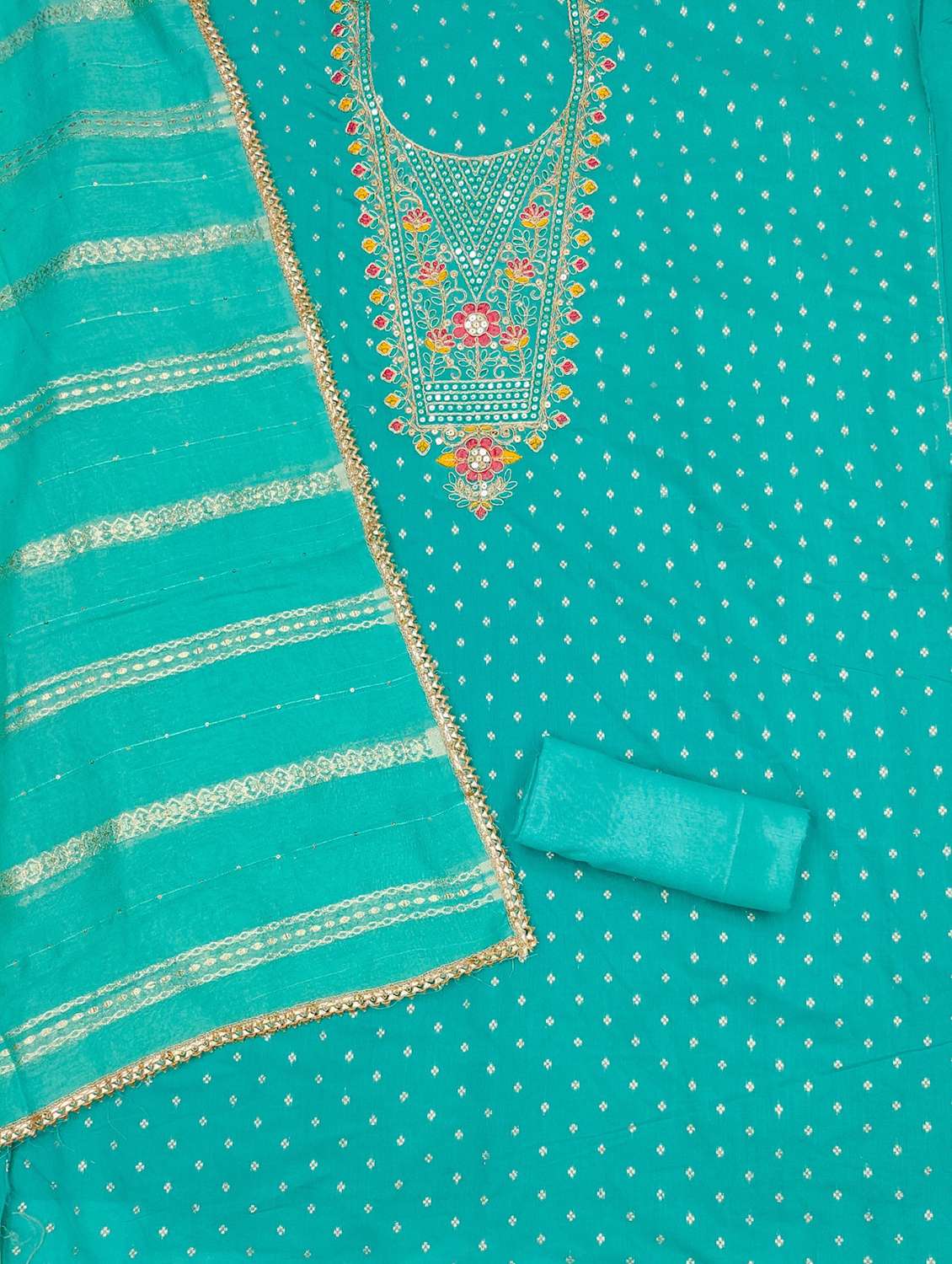 women self design embroidered unstitched suit set - 21983346 -  Standard Image - 3