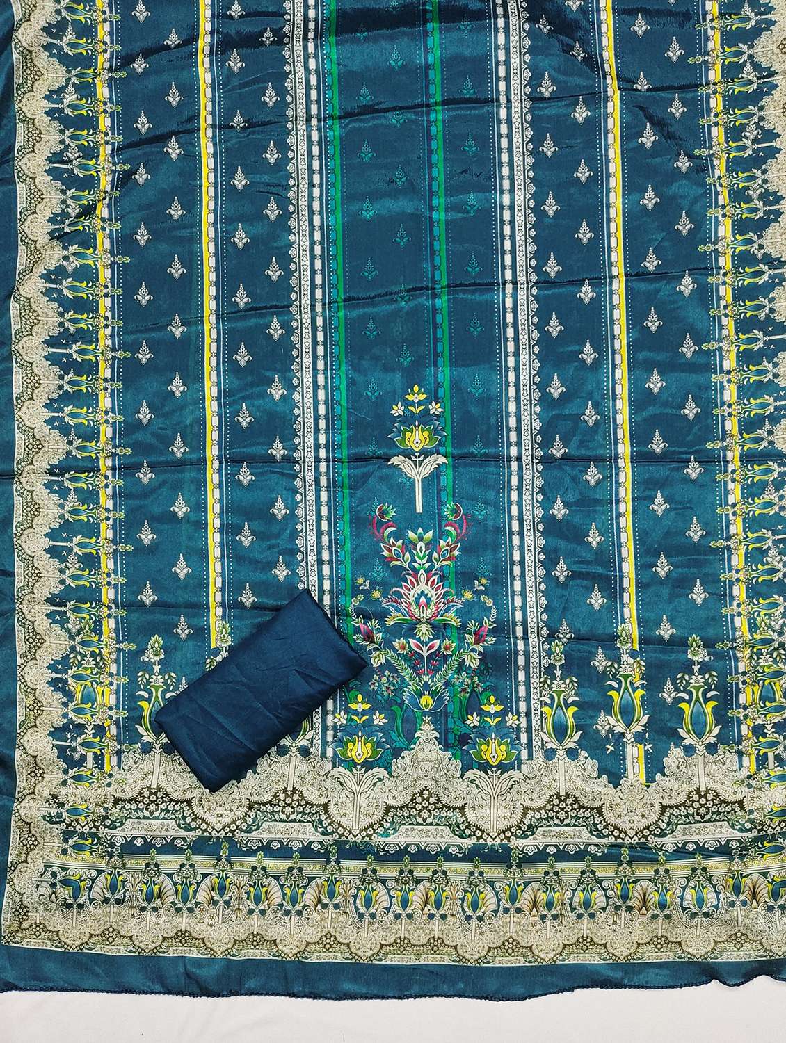 women printed embellished unstitched suit set - 21983370 -  Standard Image - 3