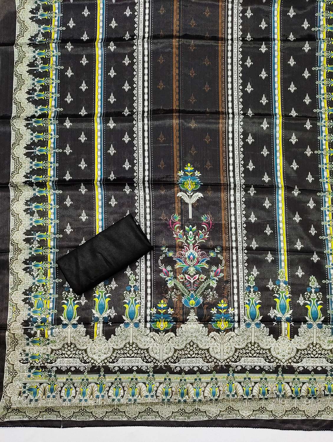 women printed embellished unstitched suit set - 21983371 -  Standard Image - 3