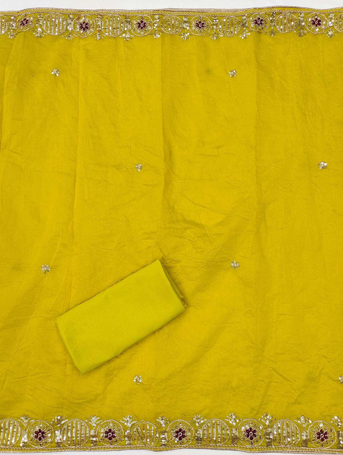 women solid with work embroidered unstitched suit set - 21983424 -  Standard Image - 3