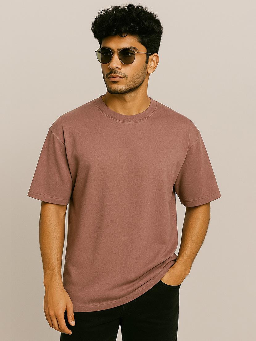 men solid short sleeve oversized t-shirt - 21983435 -  Zoom Image - 0