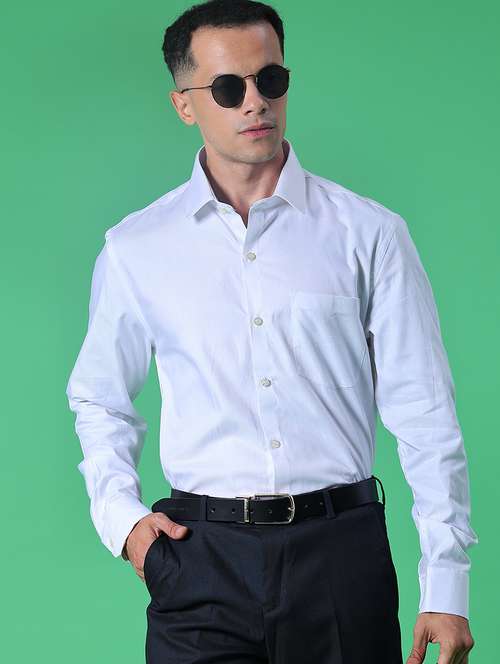 men solid collared long sleeve shirt - 21983524 -  Standard Image - 0