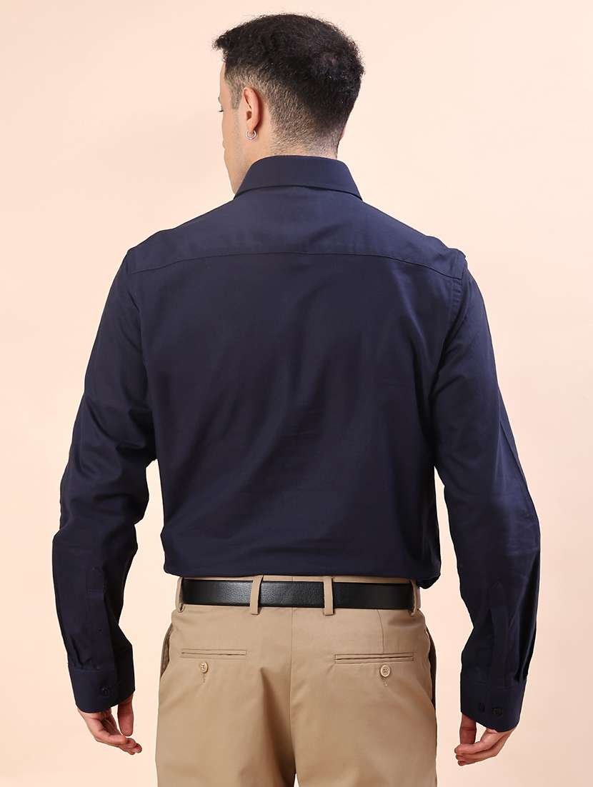 men solid collared long sleeve shirt - 21983526 -  Standard Image - 3