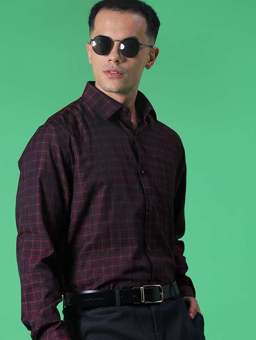 men checkered collared long sleeve shirt - 21983527 -  Standard Image - 0
