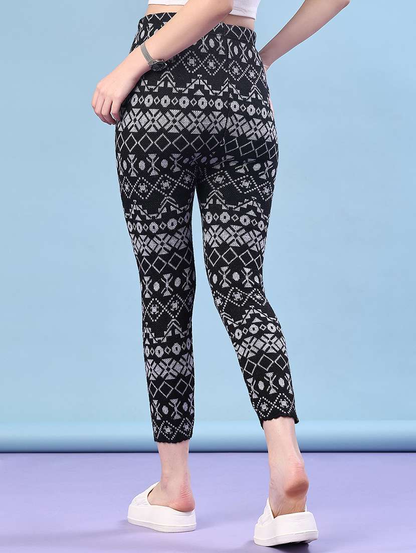 women self design ankle length woolen leggings - 21983531 -  Standard Image - 3