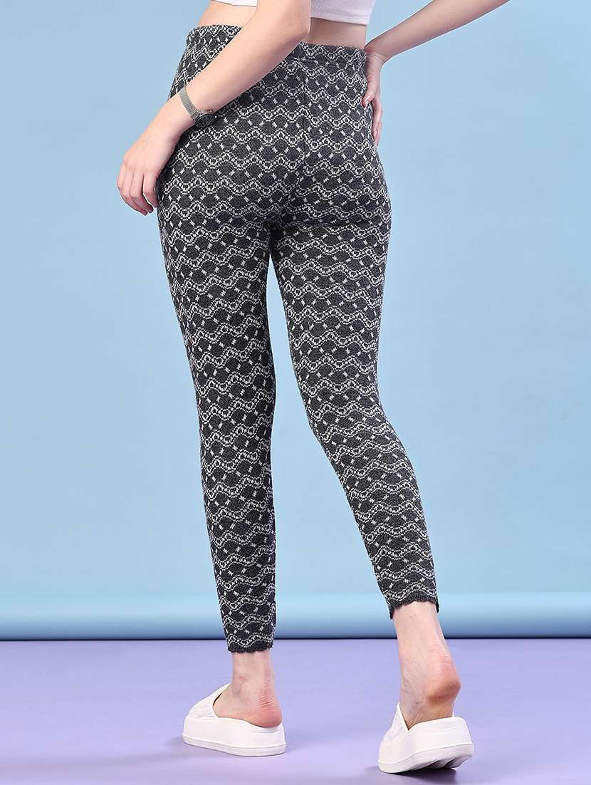 women self design ankle length woolen leggings - 21983532 -  Standard Image - 3