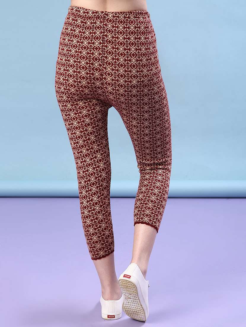 women self design ankle length woolen leggings - 21983533 -  Standard Image - 3