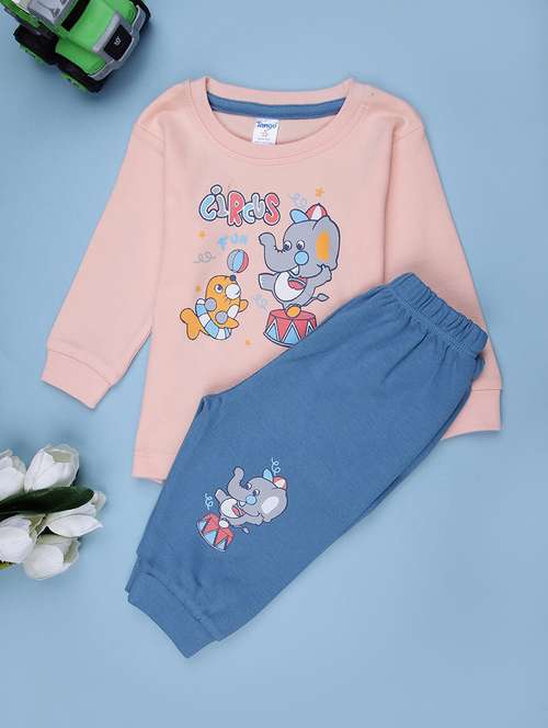 boys printed t-shirt & jogger casual wear set - 21983561 -  Standard Image - 0