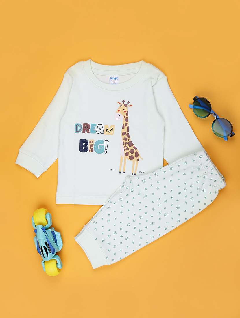 kids printed t-shirt and pajama co-ord set