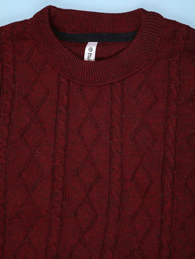 boys self design long sleeve pullover sweater - 21983579 -  Standard Image - 3