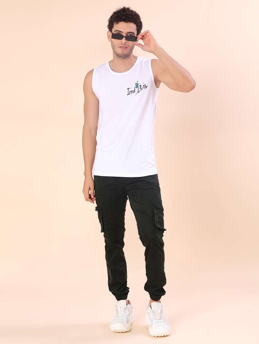 men printed sleeveless regular fit t-shirt - 21983691 -  Standard Image - 3