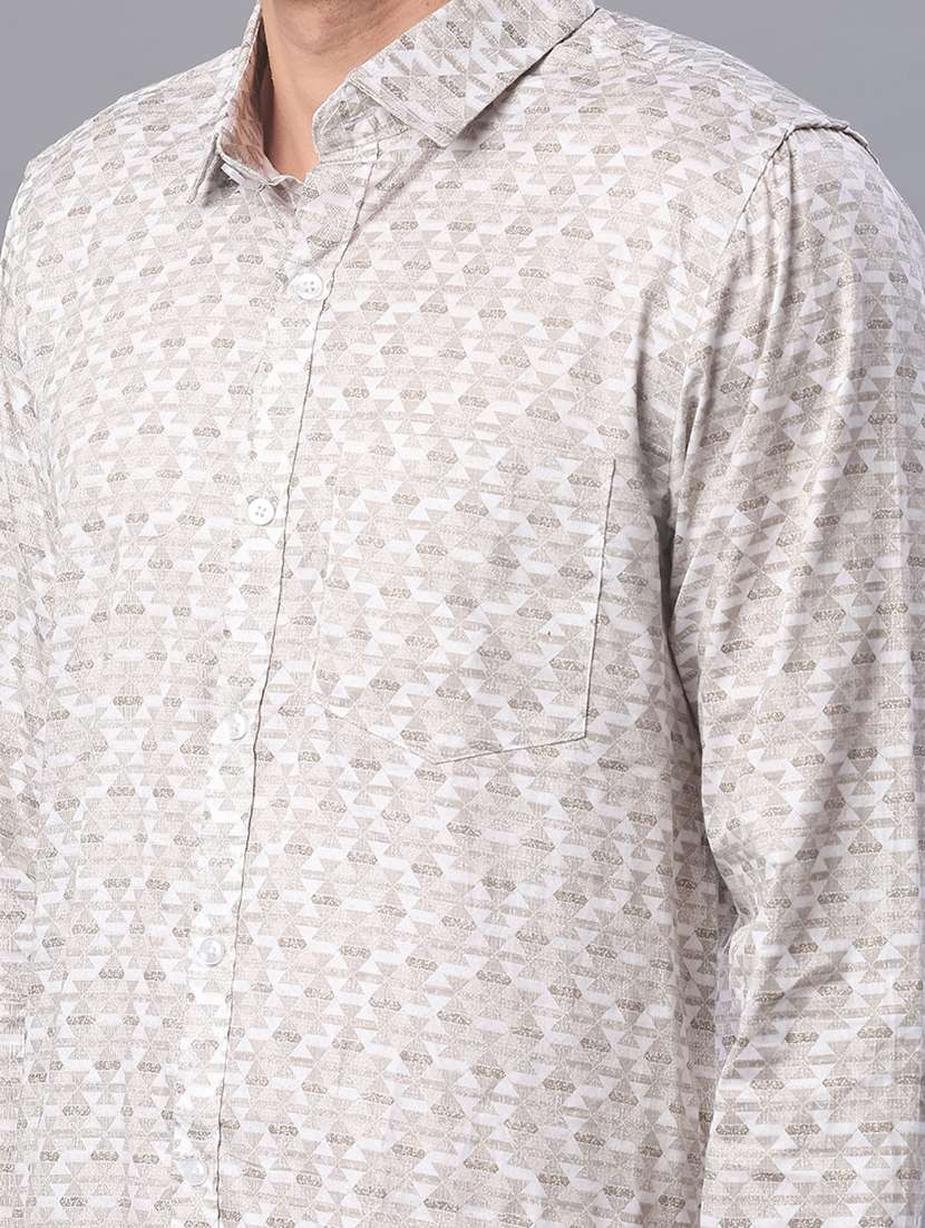 men printed long sleeve regular fit casual shirt - 21983694 -  Standard Image - 5