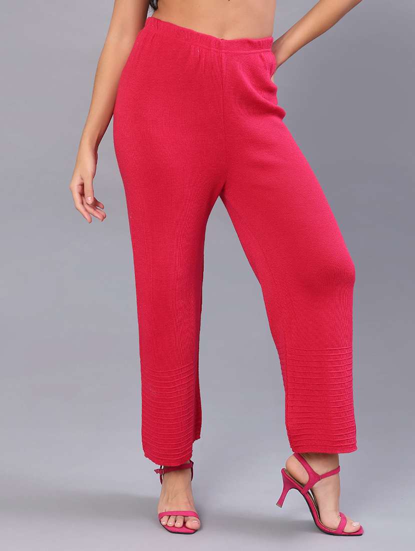 women solid mid rise palazzo