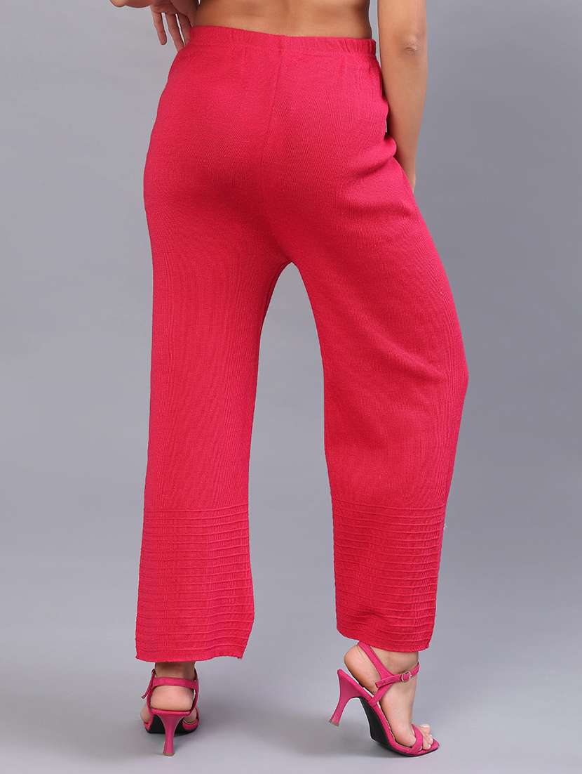 women solid mid rise palazzo - 21983716 -  Standard Image - 3