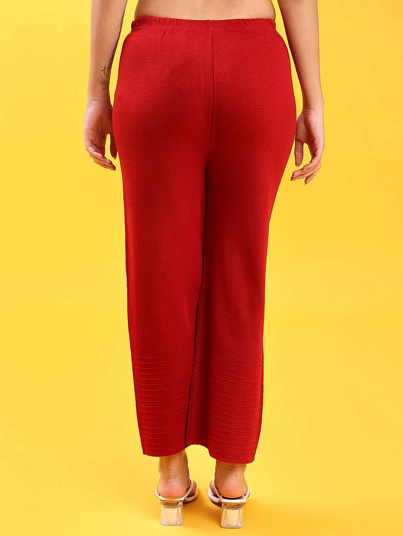 women solid mid rise palazzo - 21983721 -  Standard Image - 3