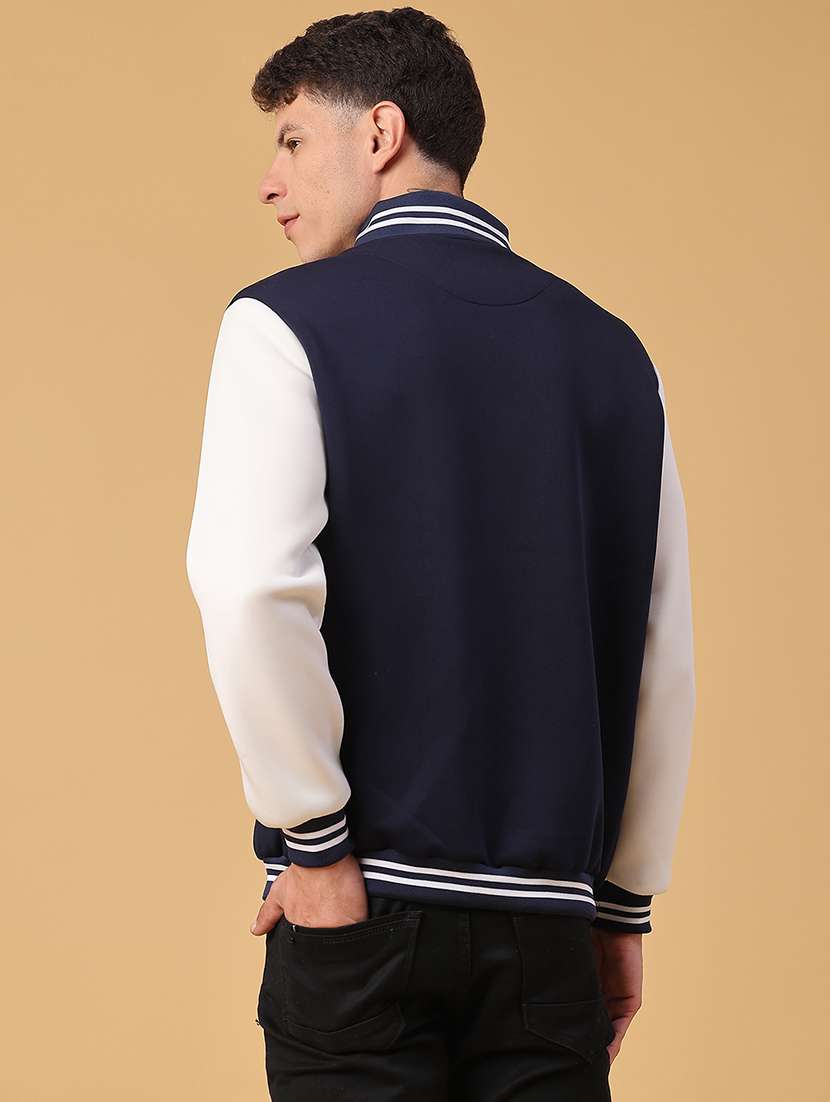 Men Color Blocked Long Sleeve Varsity Jacket - 21983738 -  Standard Image - 3