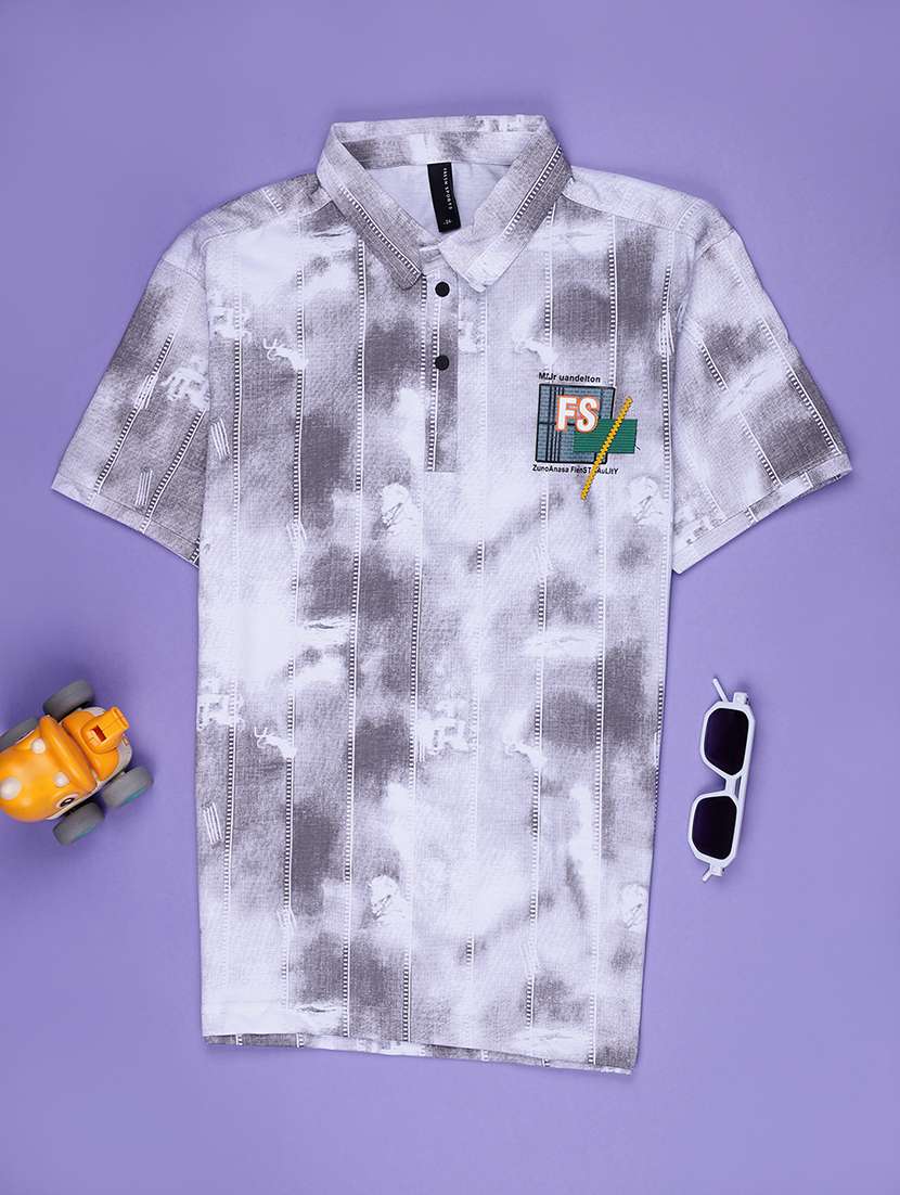 boys printed short sleeve polo t-shirt