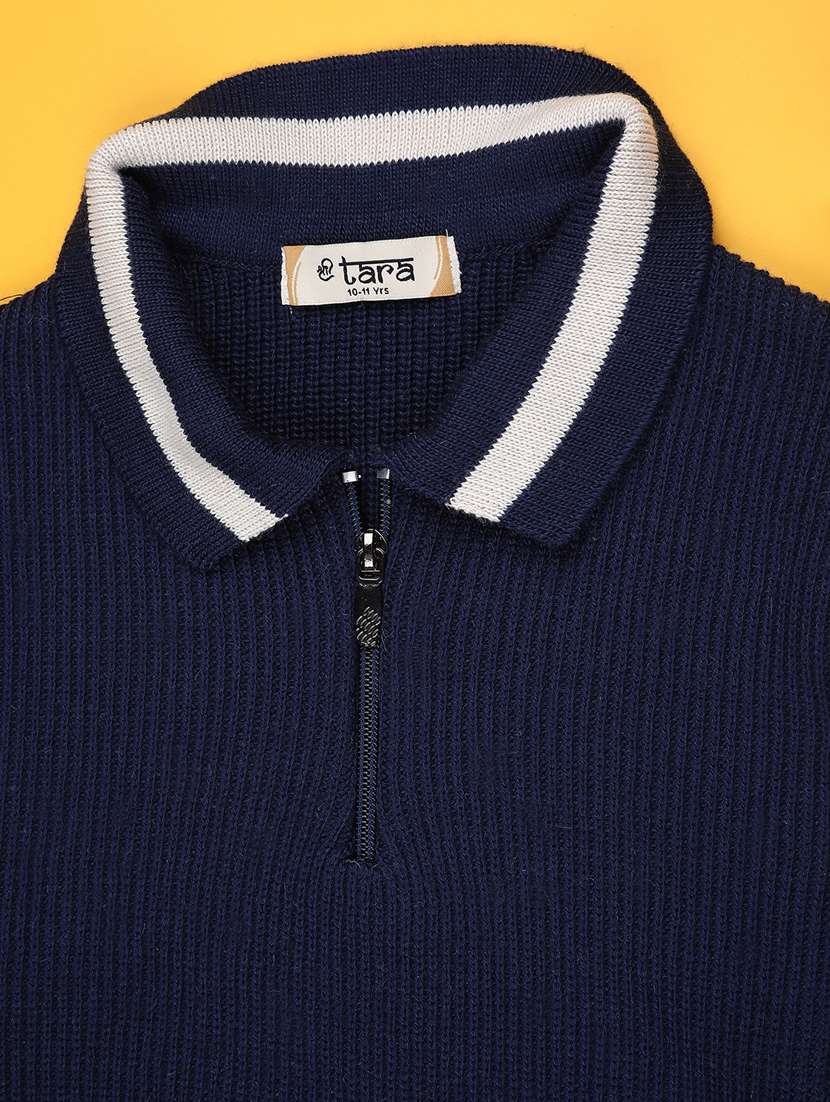 boys color blocked long sleeve sweater - 21983808 -  Standard Image - 3