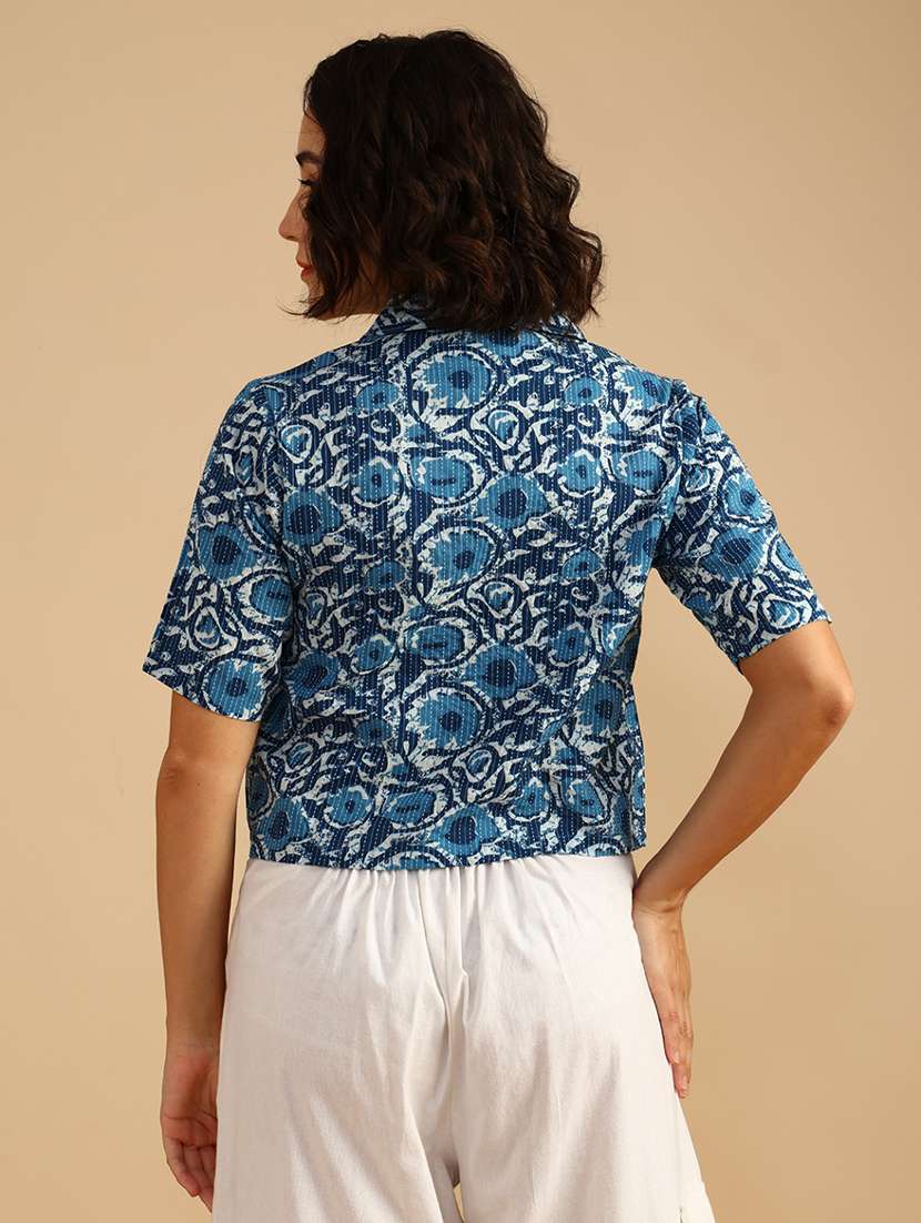 women printed short sleeve regular fit shirt - 21983816 -  Standard Image - 3