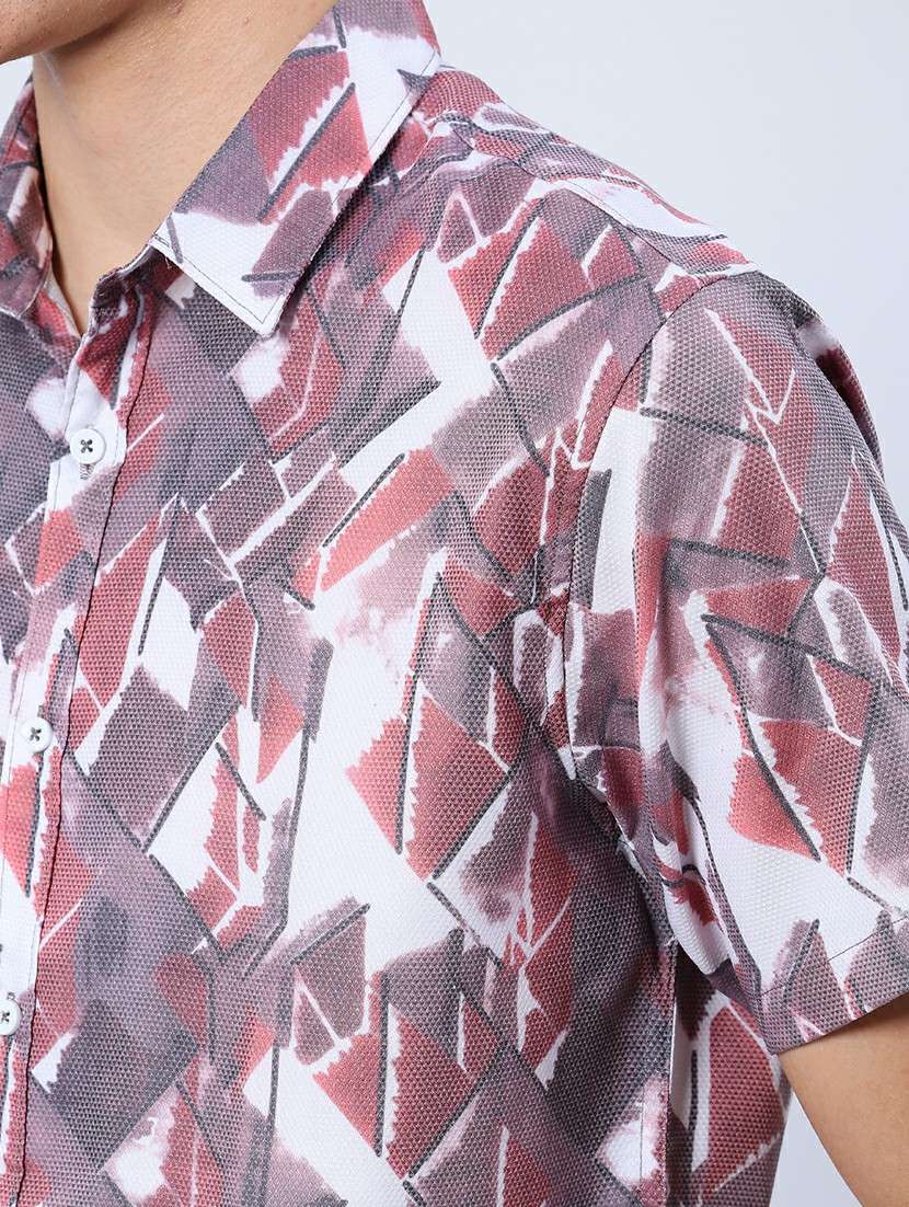 men printed short sleeve regular fit casual shirt - 21983817 -  Standard Image - 5