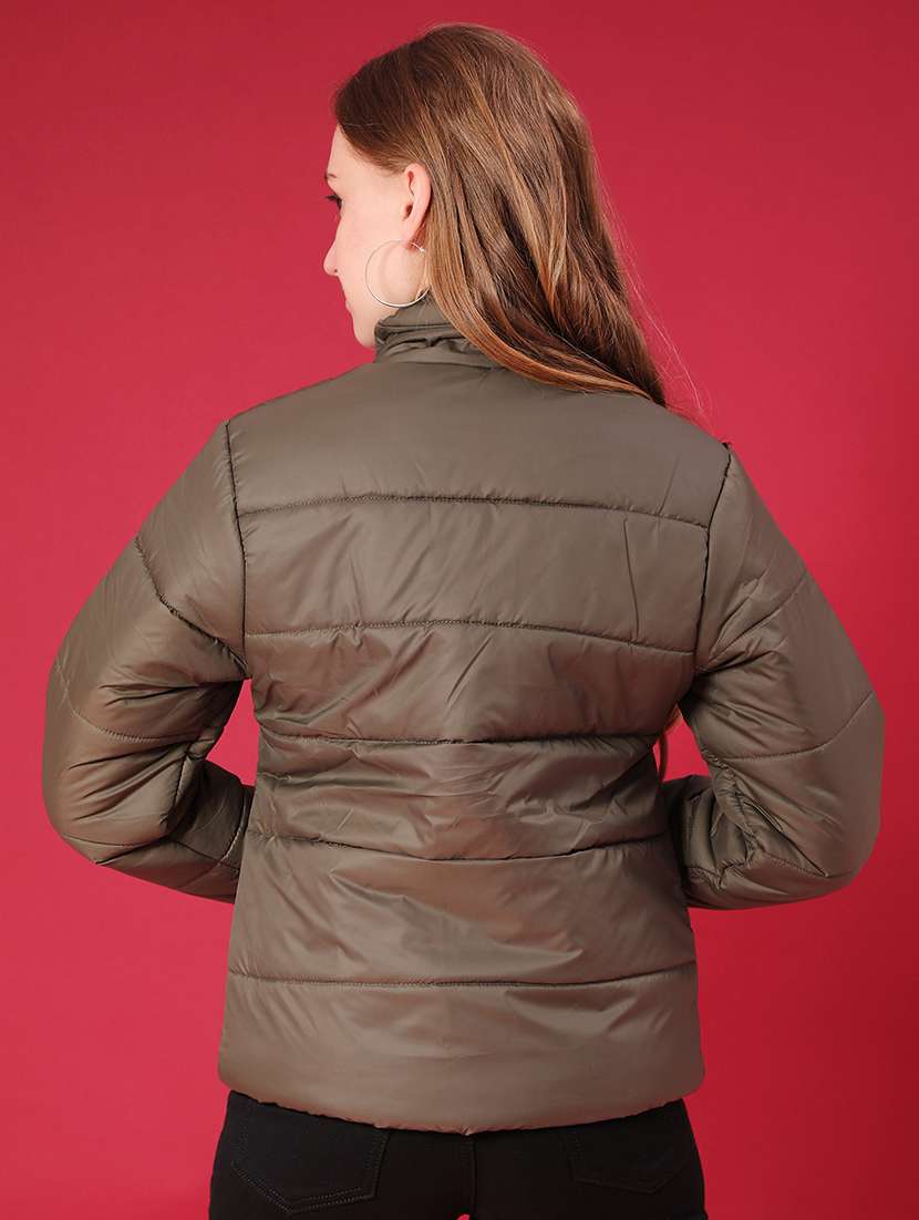 women solid long sleeve puffer jacket - 21983875 -  Standard Image - 3