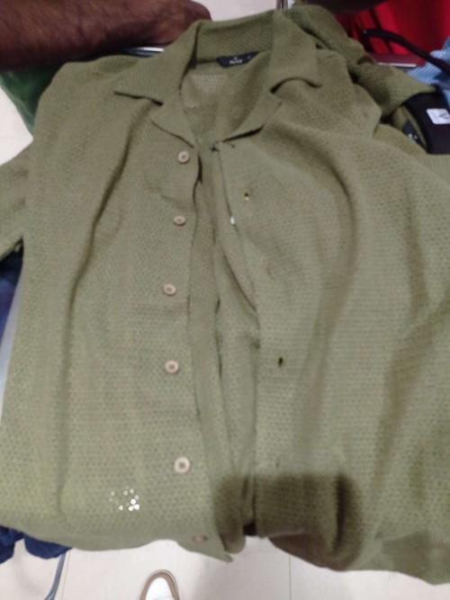 olive lace casual shirt - 21983913 - Standard Image - 0