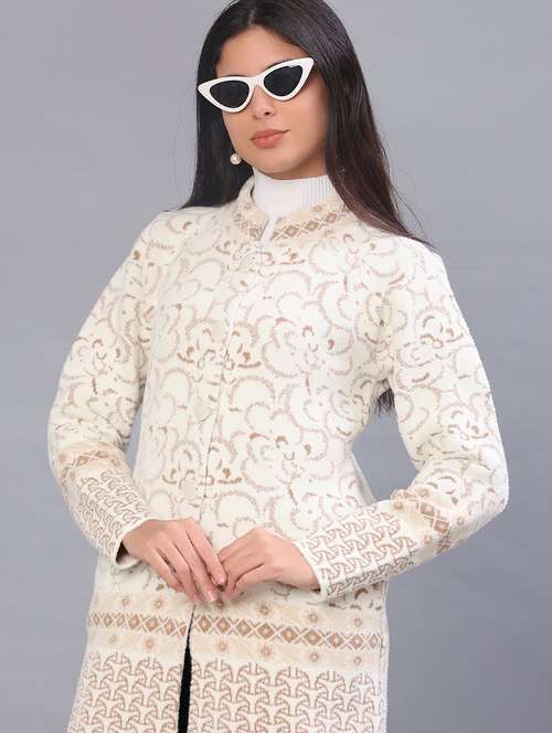 women self design long sleeve cardigan - 21983915 -  Standard Image - 0