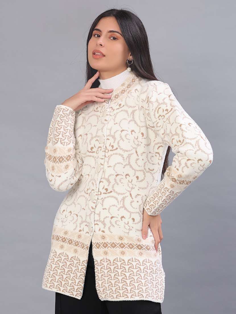 women self design long sleeve cardigan - 21983915 -  Standard Image - 3
