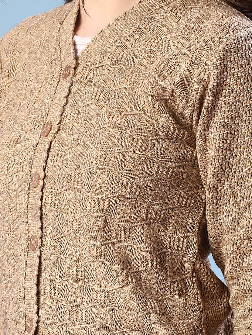 women self design long sleeve cardigan - 21983918 -  Standard Image - 5