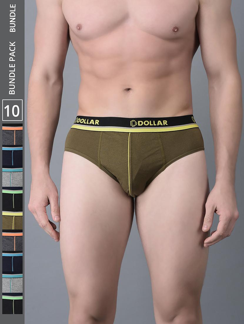 men pack of 10 solid hipster brief - 21983964 - Zoom Image - 0
