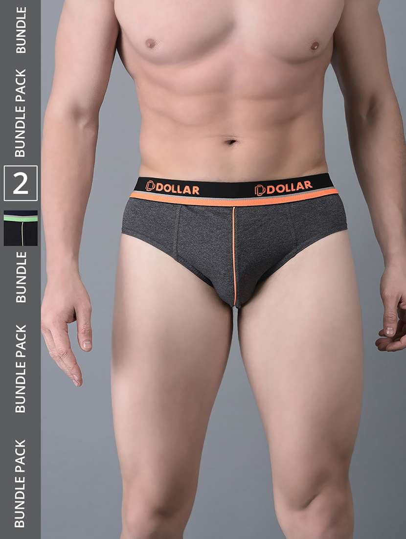 men pack of 2 solid multi colored briefs