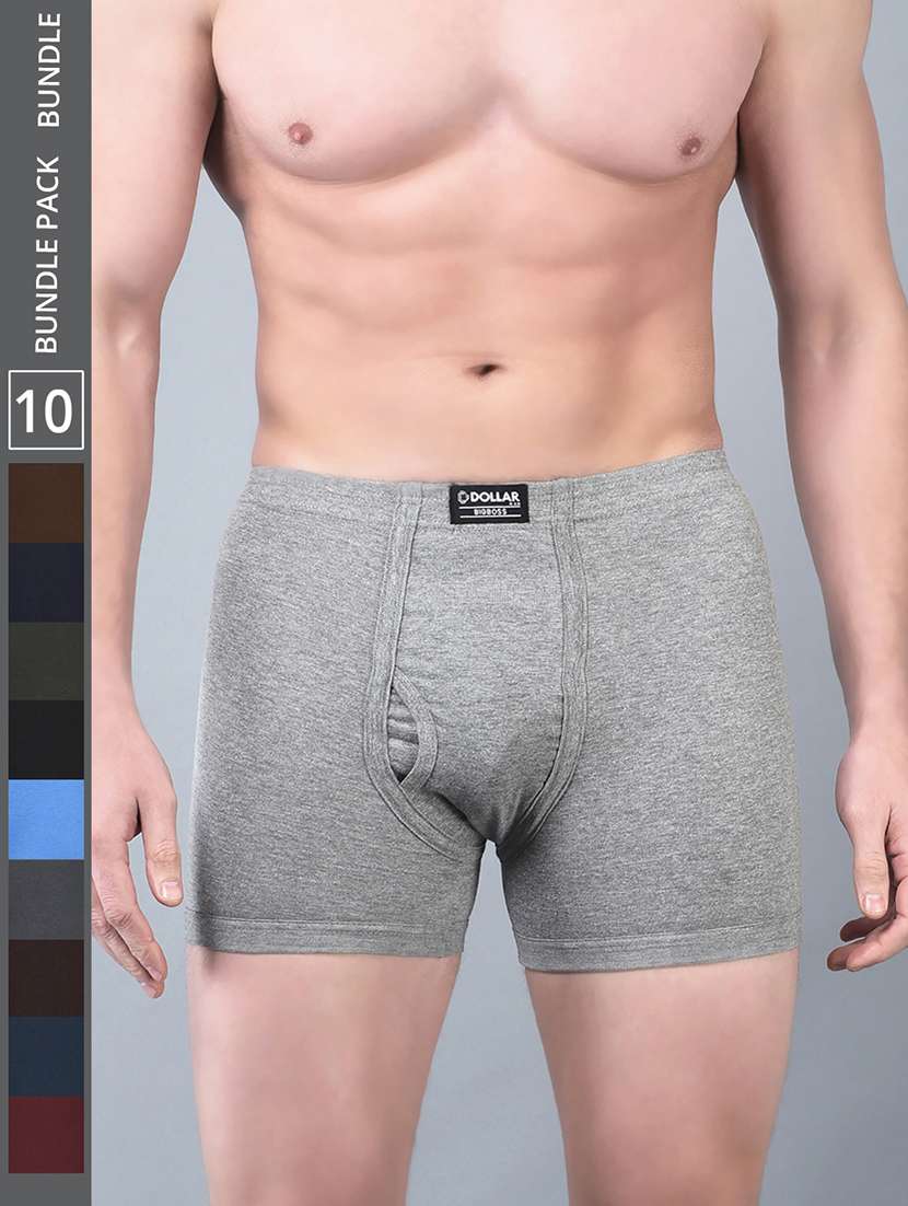 men pack of 10 solid multi colored trunks