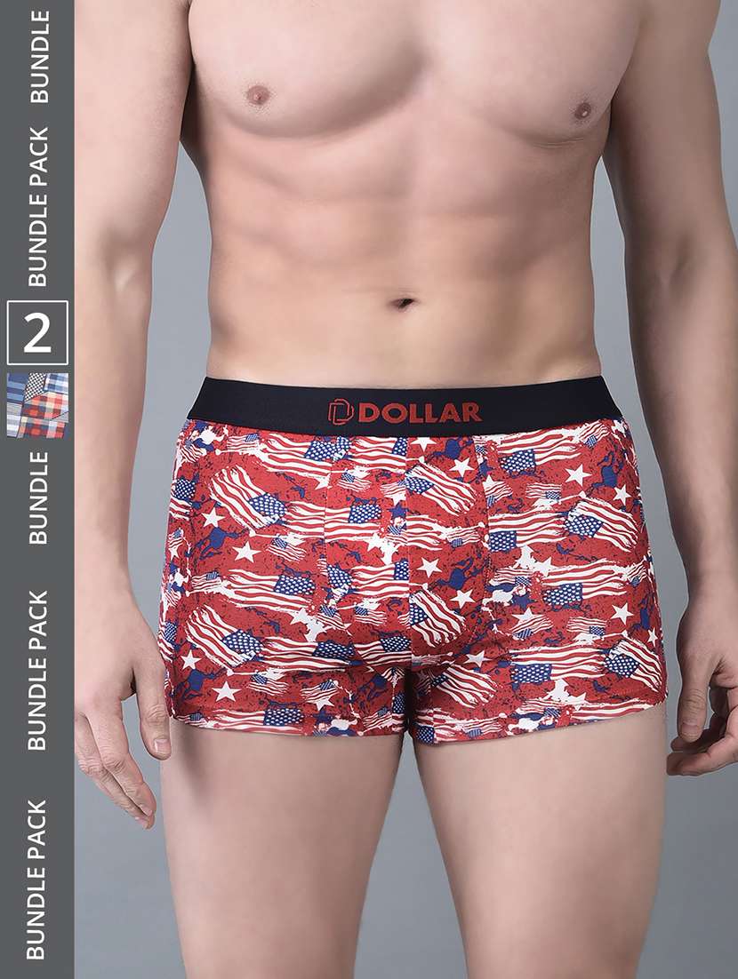men pack of 2 printed trunk brief