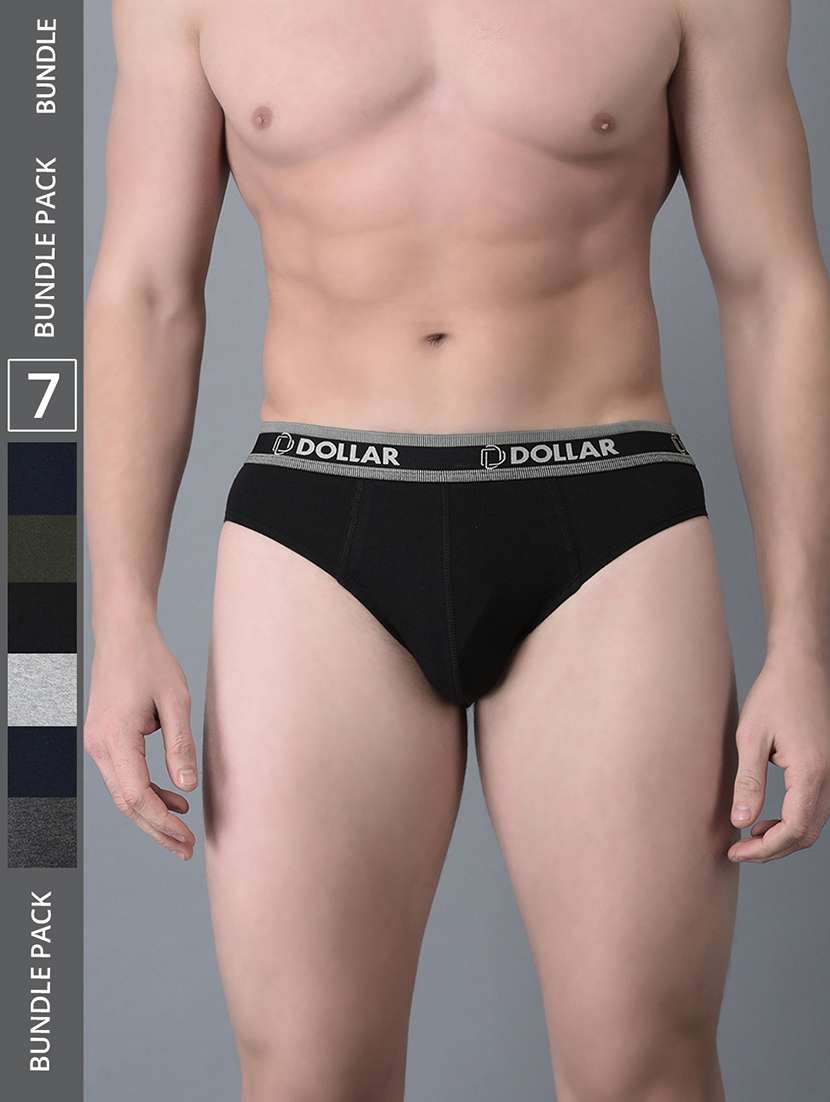 men pack of 7 solid hipster brief