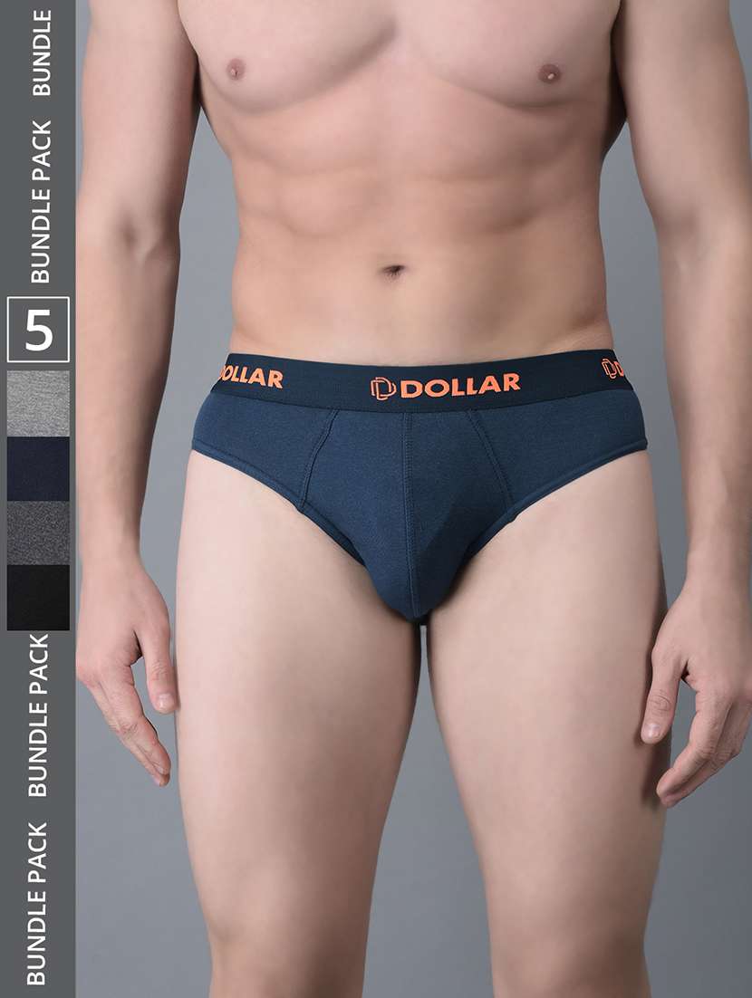 men pack of 5 solid multi colored briefs