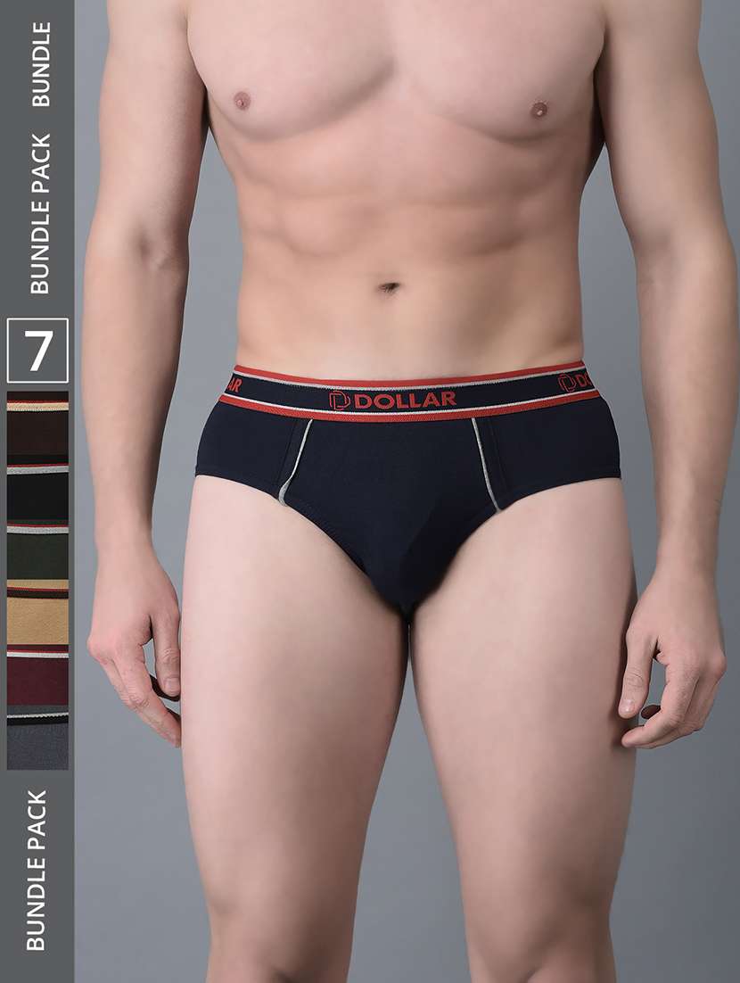 men pack of 7 solid multi colored briefs