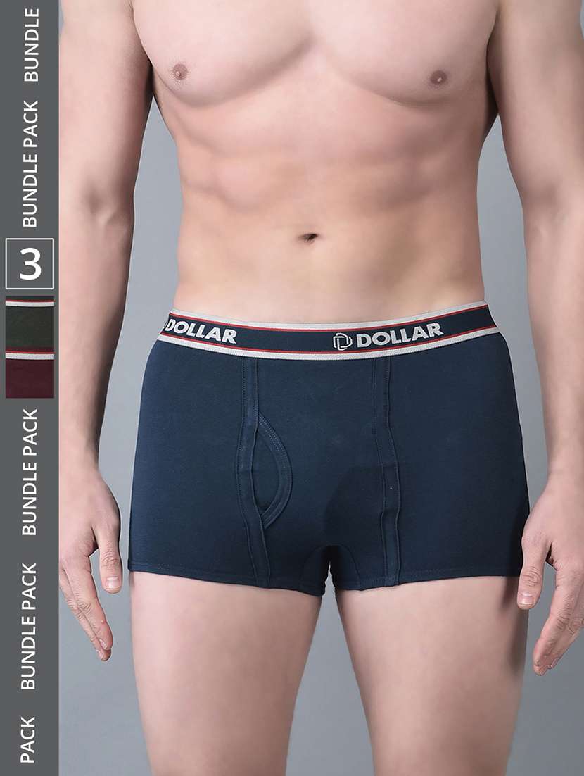 men pack of 3 solid multi colored trunks