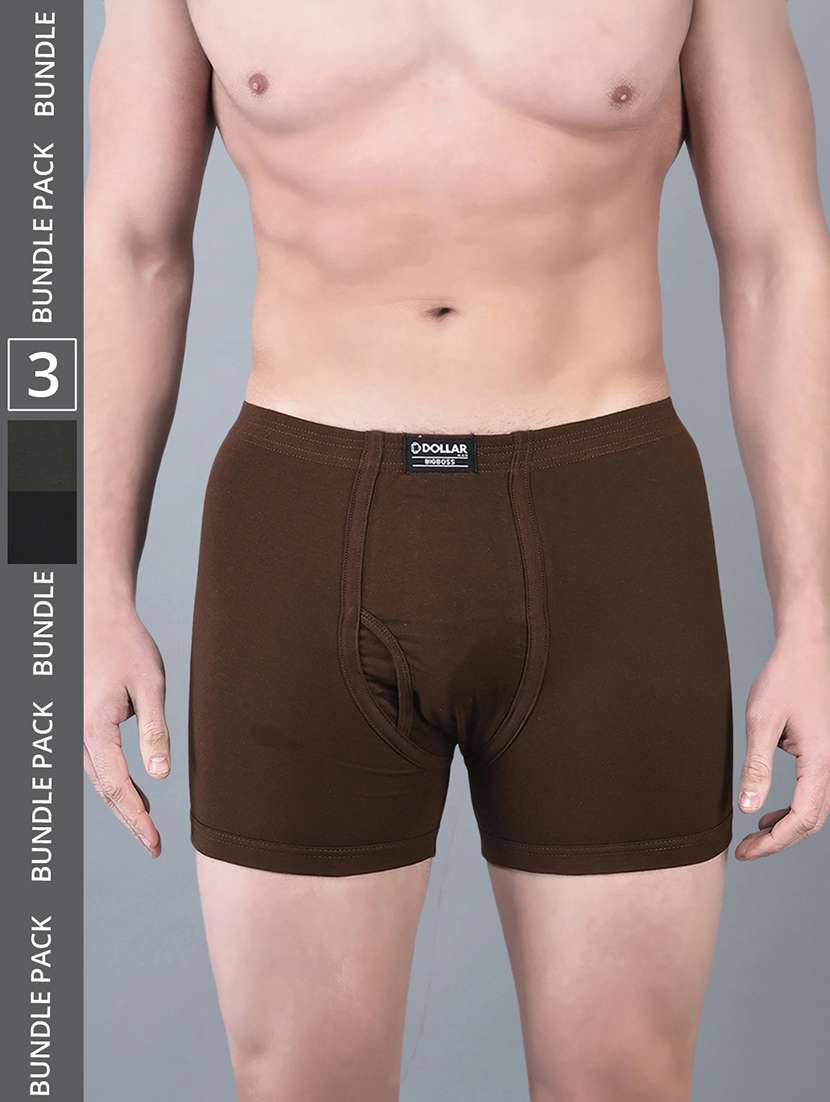 men pack of 3 solid trunk brief
