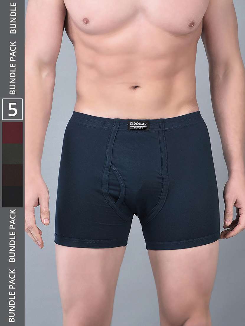 men pack of 5 solid trunk brief