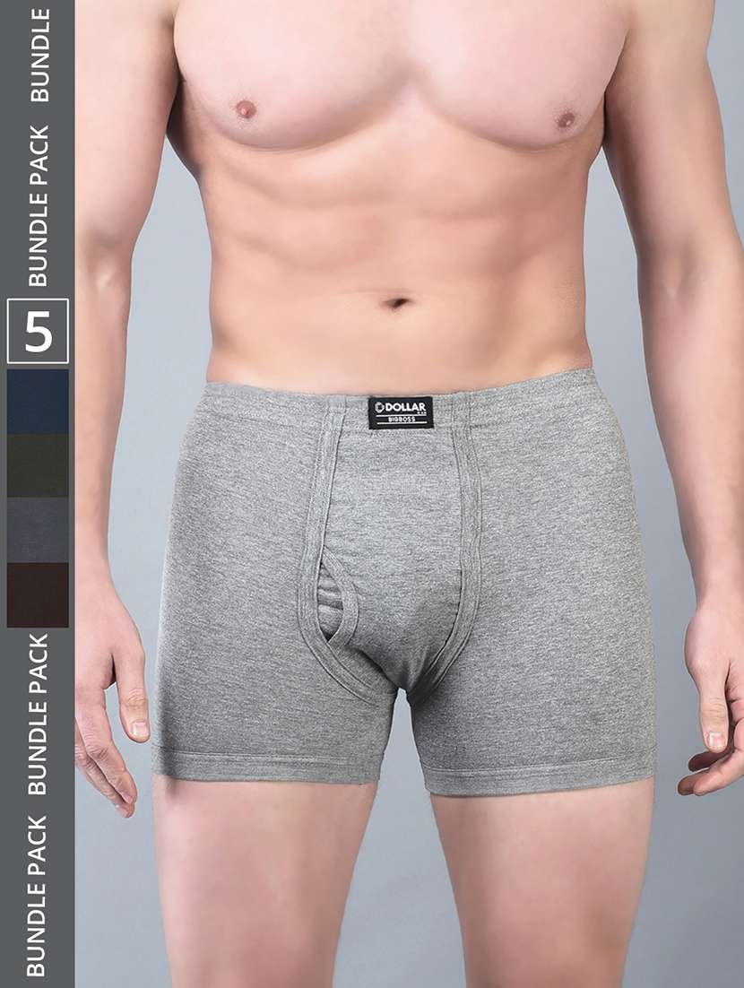 men pack of 5 solid multi colored trunks