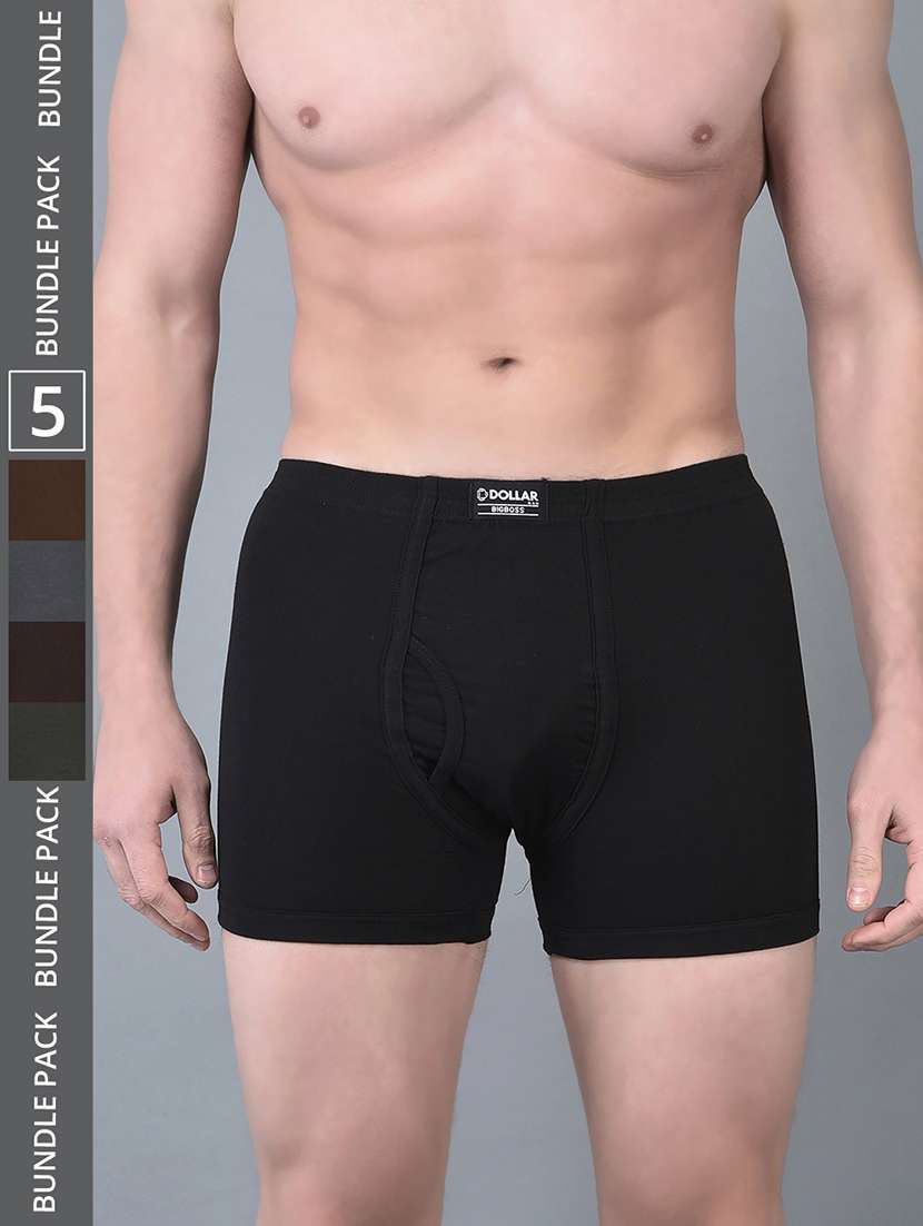 men pack of 5 solid trunk brief
