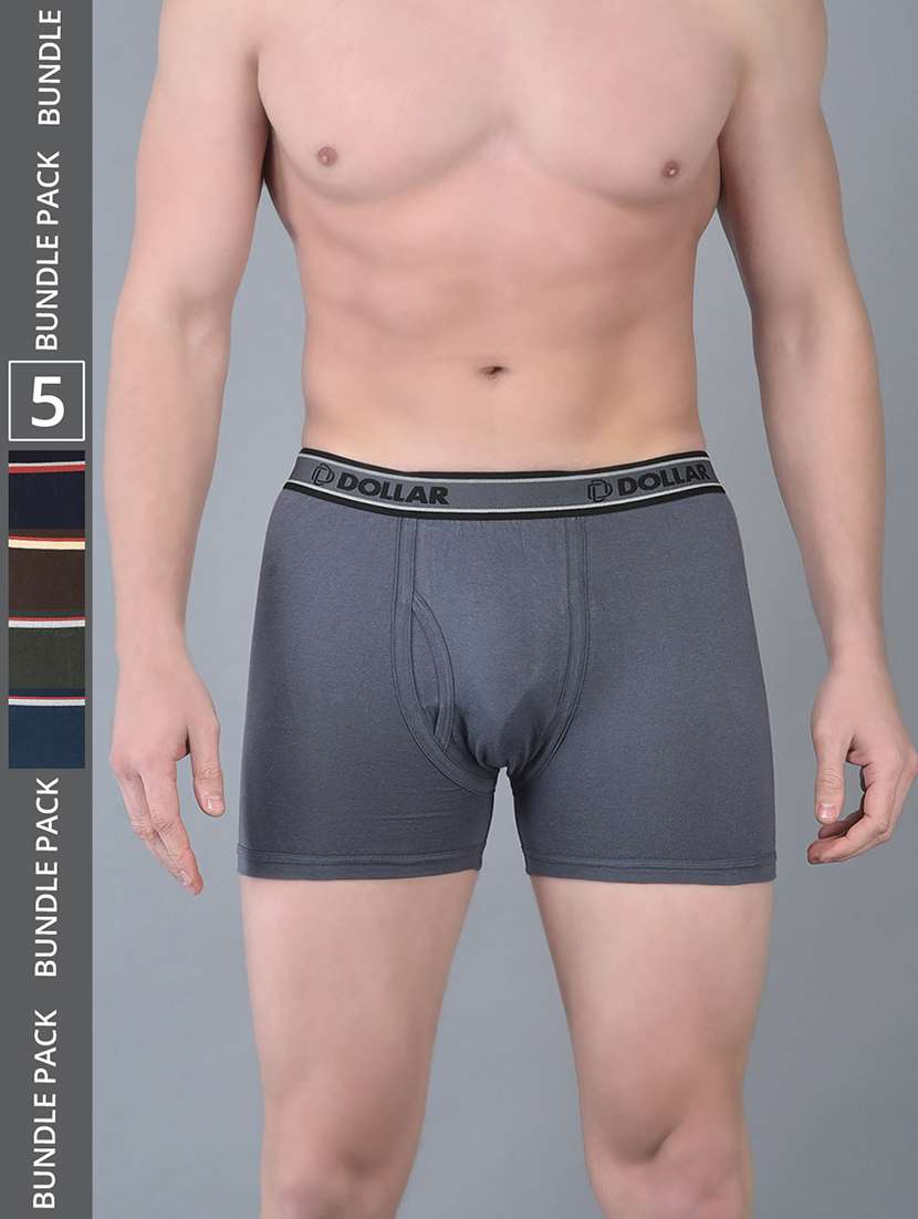 men pack of 5 solid trunk brief