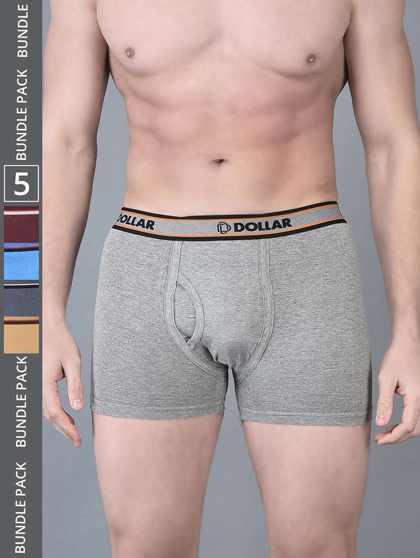 men pack of 5 solid trunk brief