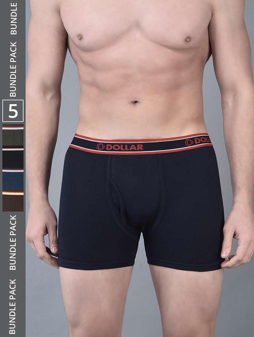 men pack of 5 solid trunk brief