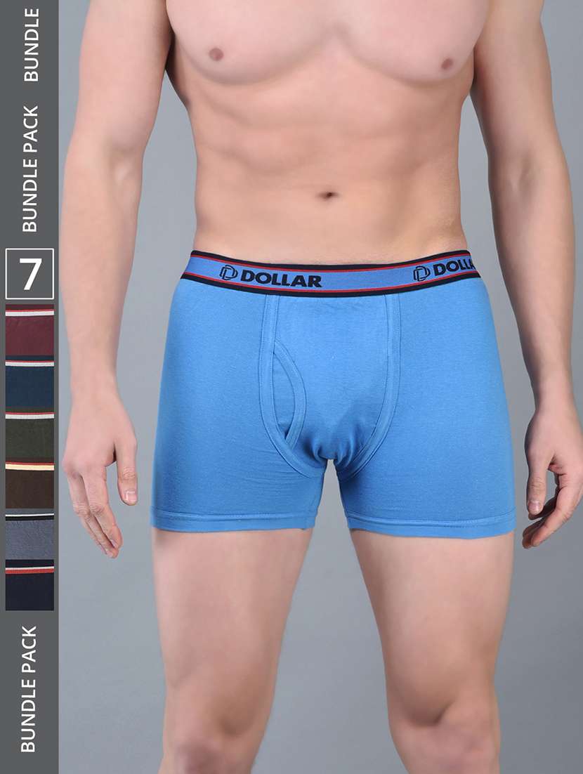 men pack of 7 solid multi colored trunks