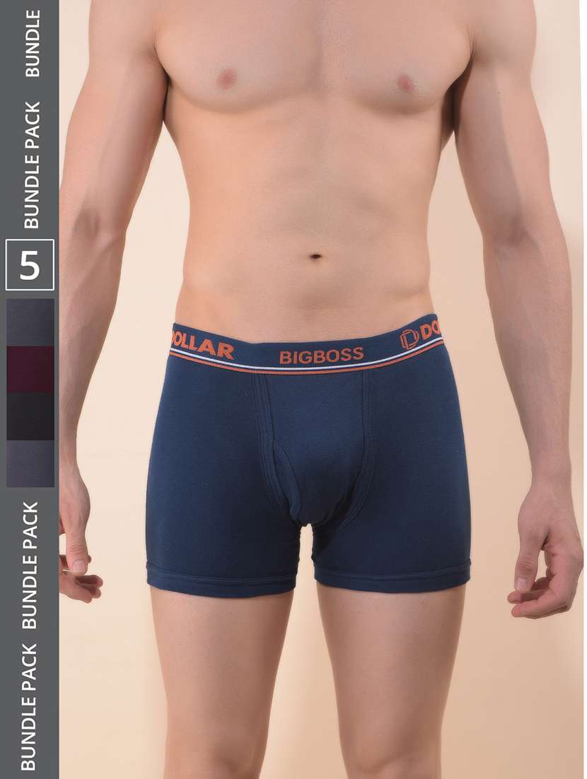 men pack of 5 solid multi colored trunks