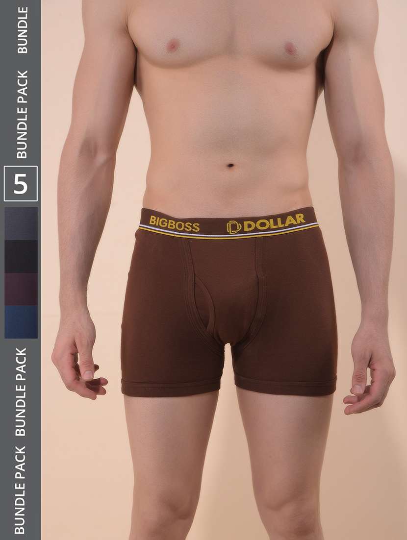 men pack of 5 solid trunk brief